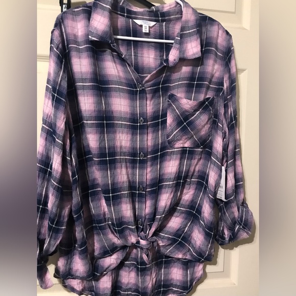 Time and Tru Tops - New Ladies Plaid Top